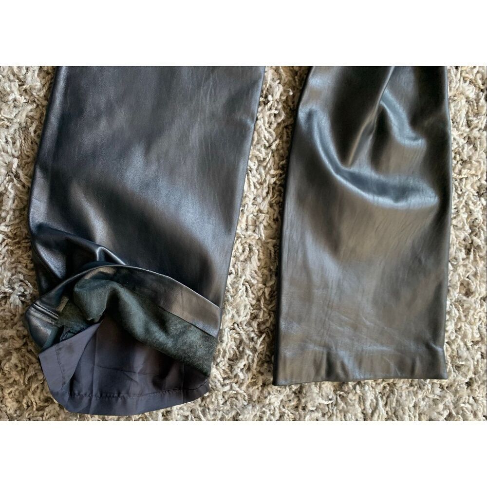 NEW nwot RALPH LAUREN SPORT navy blue TIE FRONT LEATHER VINTAGE PANTS sz 8 - Picture 10 of 11